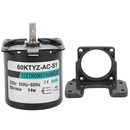 AC Synkronmotor 14W 2-veis Høy Dreiemoment Permanent Magnet Sentral Akselbrakett XD60KTYZ (80 o/min AC220V)