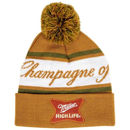 Miller High Life The Champagne Of Beers Stickad Mössa med Uppvikt Kant