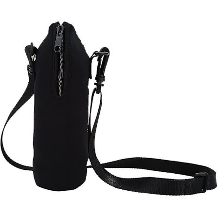 Vattenflaska Termisk Hållare Fodral Omslag Med Rem Svart 1st