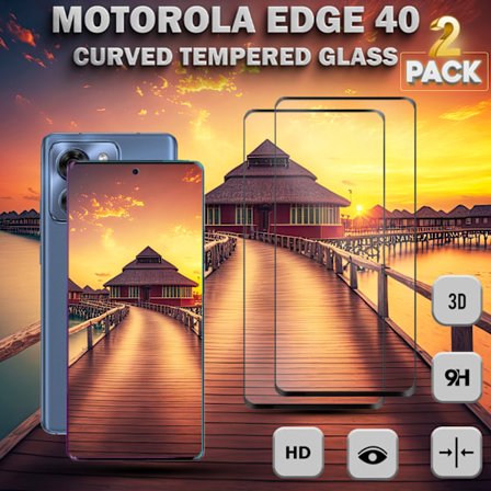 2-Pack MOTOROLA EDGE 40 Näytönsuoja - Karkaistu Lasi 9H - Super laatu 3D