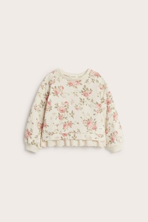 Newbie | Blomstrete sweatshirt | Lys beige