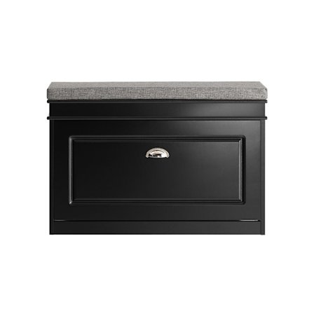 SoBuy svart skohylla med 1 dörr 24x75.01x51cm, funktionell FSR82-L-SCH