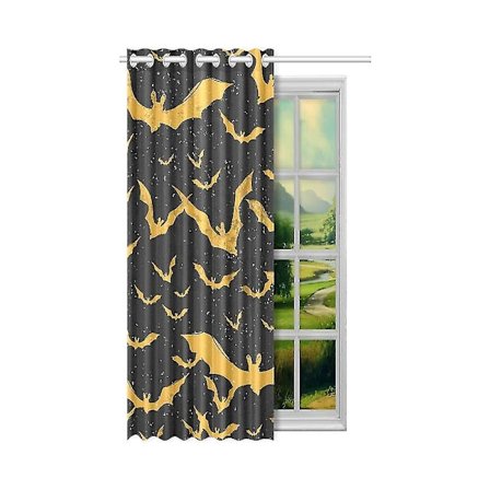Lentävä Musta Lepakko Ikkunakaide Olohuoneen Makuuhuoneen Ikkunoiden Verhot 130x210 Cm A--32409