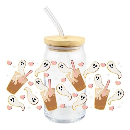 Uv Dtf Transfer Sticker Glasflasker Sticker STYLE 1 STYLE 1