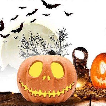 Halloween Lanternelys Plast Blinkende Lysende Gresskar Batteridrevet Hage Terrasse Inngangsdør Veranda Dekor