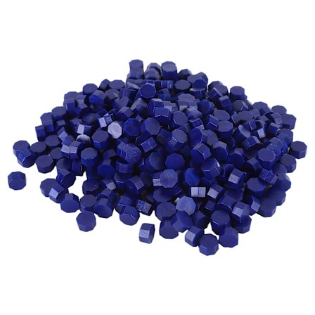 250g Ottekantet Forsegling Voks Nem at Smelte Hurtigtørrende Håndværk Voks Perler til Bryllupsinvitationer Hilsner Kort Breve Blå