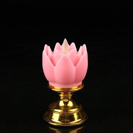 LED Lotus-lampe Fargerik LED Mykt Naturlig Lys Naturtro Sikker Luktfri Slitesterk Buddha-lampe for Soverom Kontor Stue Rosa