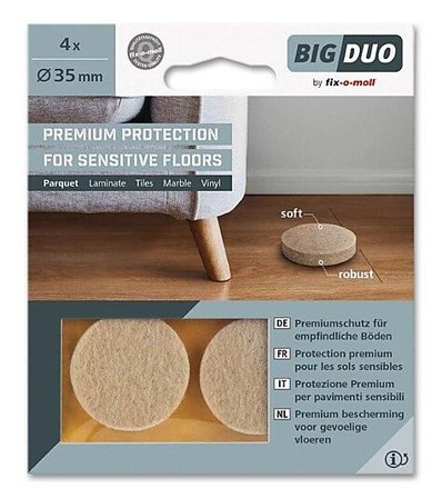 FIX-O-MOLL FILTKNOTT PARKETTGLIDER 35MM 4STK