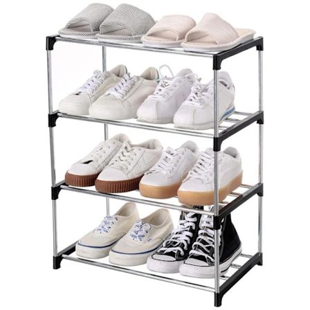 Skohylle med 3 hyller, stablebar og lett skohylle for gang, korridor og garderobe