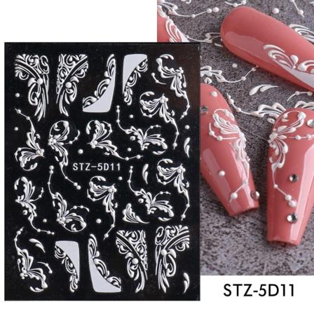 5D Halloween Nail Art klistermärken Spindelnät Skräckögon Ansikte Pumpa Nageldekaler Präglade Designs Reglage Folier Manikyr TRSTZ-5D STZ-5D11