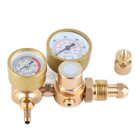 Gassvejseregulator Argon CO2 Måler TIG MIG Flowmeter 4500psi Cylinder Trykreduktionsventil 1/4in Udløb 6.605GPM