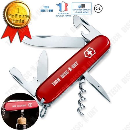 Schweizerisk kniv - LUNAVO - Multifunktion - 13 funktioner - Rostfritt stål - Röd