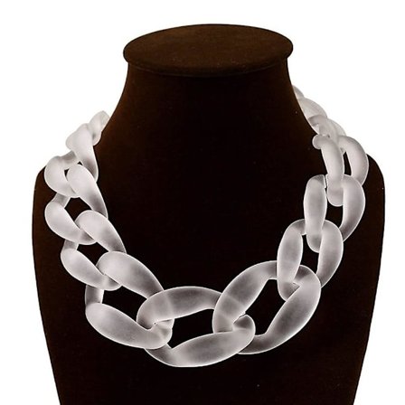Kvinde Akryl Chunky Resin Halskæde Vintage Bohemian Frosted Plast Cubansk Link Kæde Choker