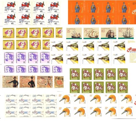Portugal - 10 frimærkehæfter og hæftesammentryk 1983-1995 - Postfrisk