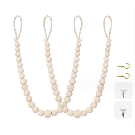 Træfarve, 2 stykker boheme gardinbånd, gardinbånd, gardinbånd - til væg, landlig stil, vindue, soveværelse