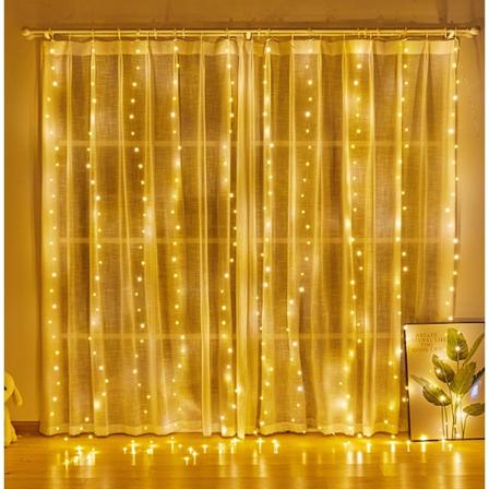 Joulu USB-valoketju LED-valot Jouluvalosarja Koristeet Loma Häät Koristevalo Verho Lämmin Valkoinen 3x2M, 200 Valot 3M*2M/200 lights