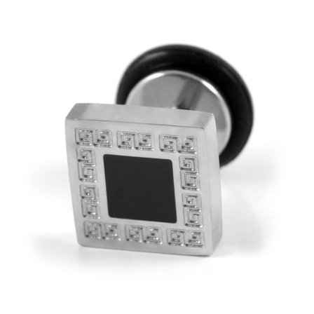 Sentio | Zwarte Aztec Oorbel van Chirurgisch Staal voor mannen - Stud Oorbellen