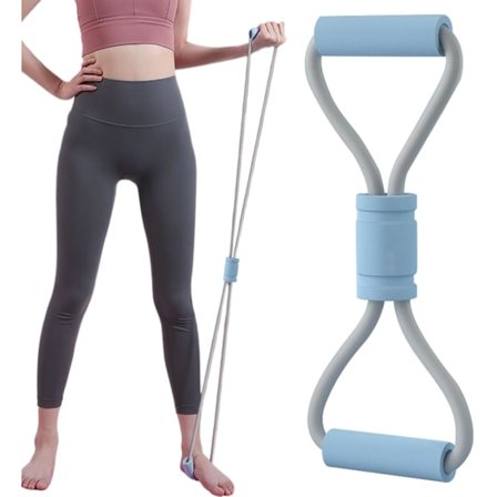 Motstandsbånd Figur 8 med Håndtak – Elastisk Treningsbånd for Yoga, Pilates, Tøying og Hjemmegym