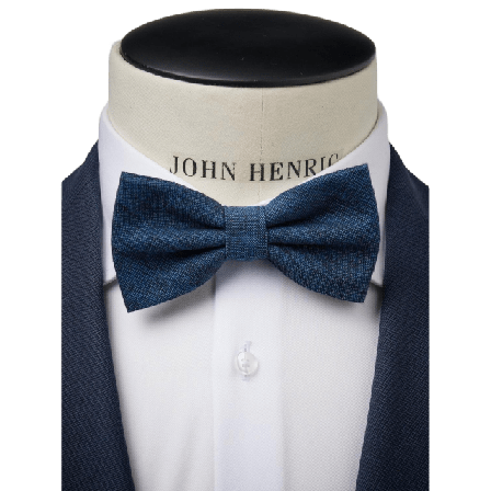 John Henric Bow Tie Linen Kostymtillbehör Herr Blå ONESIZE