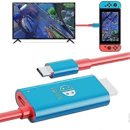 Bärbar Switch Dock USB Typ C till HDMI Konverteringskabel för TV Dockningsläge Kompatibel med Nintendo Switch, Steam Deck (FMY)