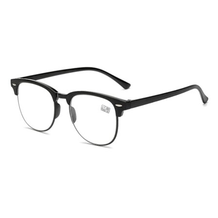 Black Clubmaster Reading Glasses Styrke 1.0 Glass