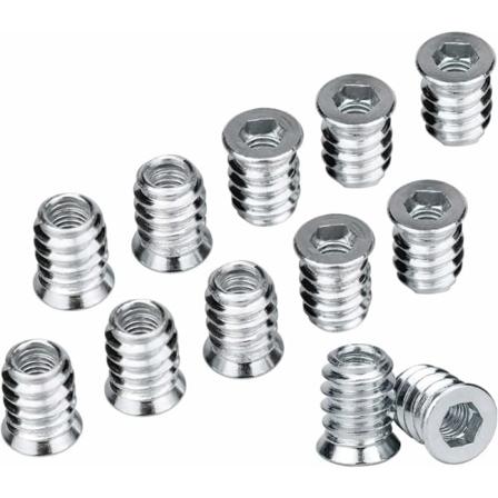 100 stk. Senkskruer, Prodesjonelle Skruhylser, M6 x 15mm Skruesortimentsett Skruinnlegg Sekskant Sokkel Gjengeinnlegg for Møbler