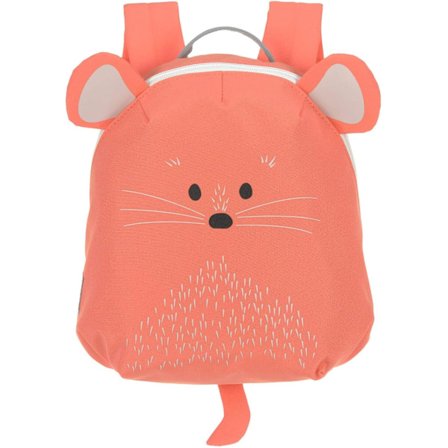 Small Backpack Unisex Adults Children Suitcases, 3D Animal Design with Ears and Tail, for Preschool, Kindergarten Mouse, Coral
