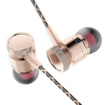 In-ear In-line Bass Metallhörlurar med headsetGolden