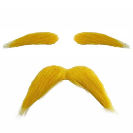 Gult Skjegg og Øyenbryn, Skjeggkostyme-rekvisitt for fester og dansearrangementer, Morsomt kreativt skjegg - 4