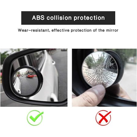 *2 STK 360° Rotasjon Utvendig Blind Spot Speil, HD Vidvinkel wi*