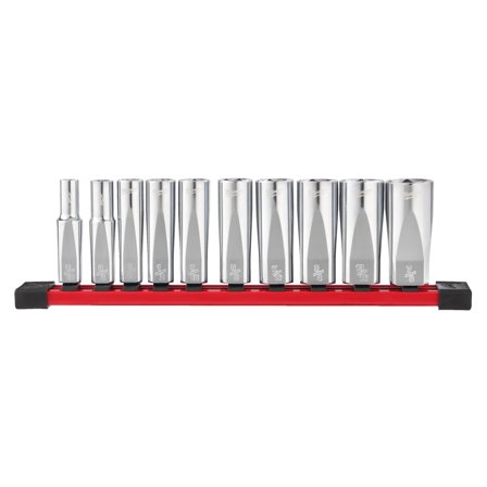 Milwaukee 4932492510 Pipesett 3/8", lang, 10 stykker Imperialisk, Håndverktøy