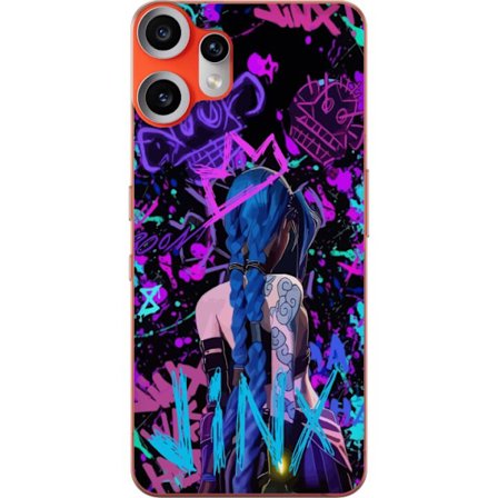 Kompatibelt Mobilskal till Nothing Nothing CMF Phone 2 Pro Färgstark graffitiillustration med blåhårig karaktär i urban street art stil