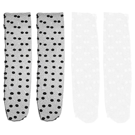 2 Par Dekorativa Tunna Skira Strumpor Kreativa Tyllstrumpor Velourprickiga Strumpor