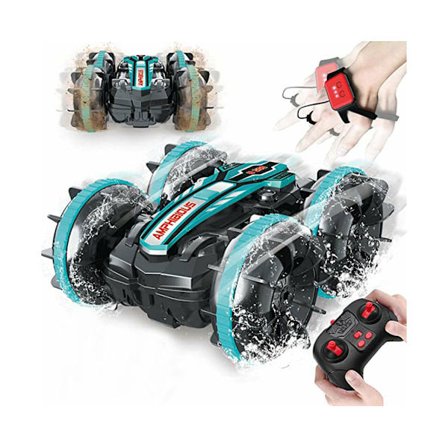 Vandafvisende 4WD RC Amfibiebil med 2,4 GHz Fjernbetjening Gestus Sensor - Blå