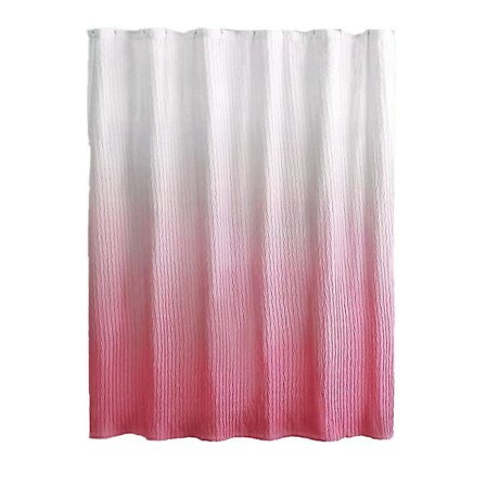 Gradvis enfärgad plisserad duschdraperi i polyester, vattentät duschdraperi med tryck, rosa 180*180cm