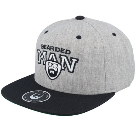 Bearded Man - Grijs snapback Cap - Team BM Grey/Black Snapback @ Hatstore