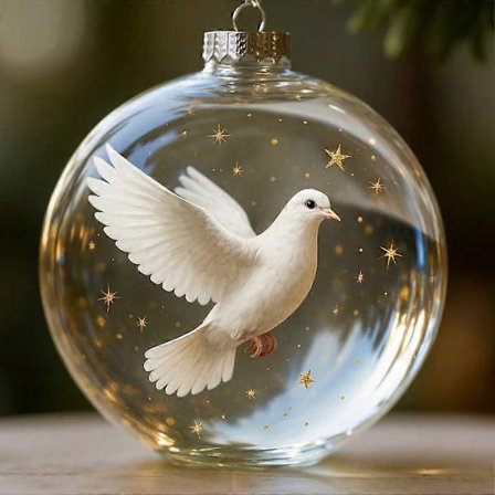 Naturens Fugler Krystallglass Ornament Gaveeske, 2026 Søte Fugler Juleglasskule Kolleksjon, Juletrepynt med 3D Fugl Natur Krystall