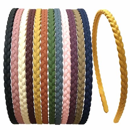 Hårband, 10 stycken, Tunna flätade hårband för kvinnor, Diadem, Flerfärgade, Sportpannband vuxna