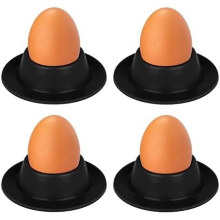 Vicloon Silikone Anti-fald Æggebæger, 4 stk. Silikone Æggebæger Sæt, Kogt Æg Stand Plader med Base, Stabelbare og Opbevarlige til Spisebord