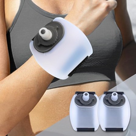 2 st Sportarmband Vattenflaska, Löpvattenflaska Bärbar Justerbar Läckagesäker 7oz Bärbar Silikonvattenflaska för Cykling Marathon Klättring