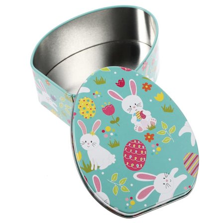 Påskegodteriboks Metall Påskeegg Påskeposer Tinnkakerbeholdere Påskefylte Egg Sjokoladepåskegodteri Kaniner Påske