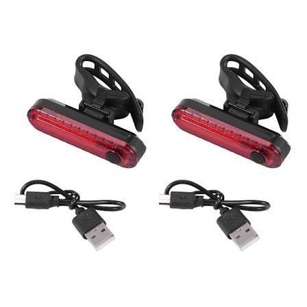 2st/Set Bakre Cykel Bakljus, Ultraljusa USB Uppladdningsbara Cykelbaklyktor, Röd Hög Intensitet L