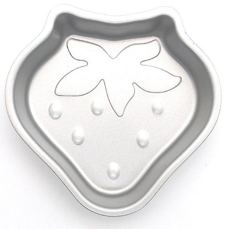 Non-stick Hjerteformet Jordbærform Kakeform Bakeform Ost Brødform Gelé Puddingform Kjøkkentilbehør (Jordbærhjerte, Sølv)