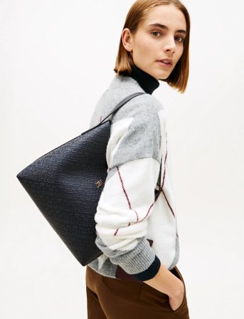 Tommy Hilfiger Th Icon Shoulder Bag Mono - Navy - ONE SIZE