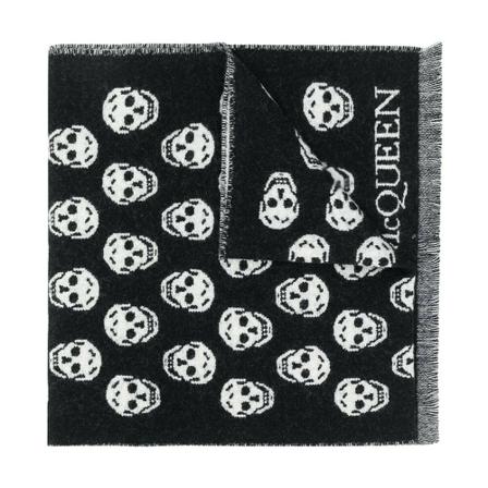 Alexander McQueen, Scarf Zwart, Dames, Maat:ONE Size,wol,print