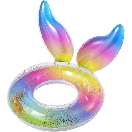 Badring för barn 4-8 år, söt panda uppblåsbar poolflotte gummiring, sommar utomhus kul strandfest vattenleksaker