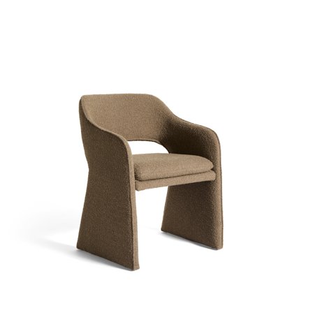 Plush spisebordsstol, armlæn | Amiya Bouclé Brun - 59x57x79 - Stole