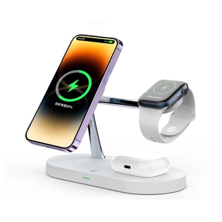 3-i-1 MagSafe trådløs lader hvit hvit