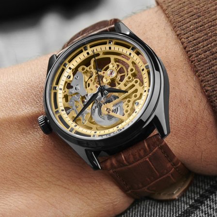 Montre squelette automatique Seffren Motus pour hommes - Montres squelettes