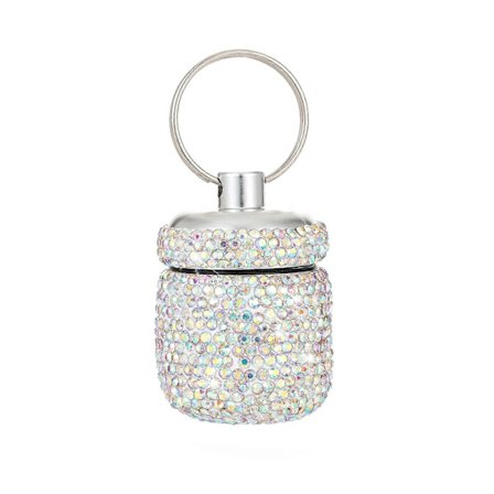 Rese Piller Organizer Nyckelring Vattentät Pillerfodral Aluminiumlegering Medicinfodral Liten Pillerask för Kvinna och Man ljusblå